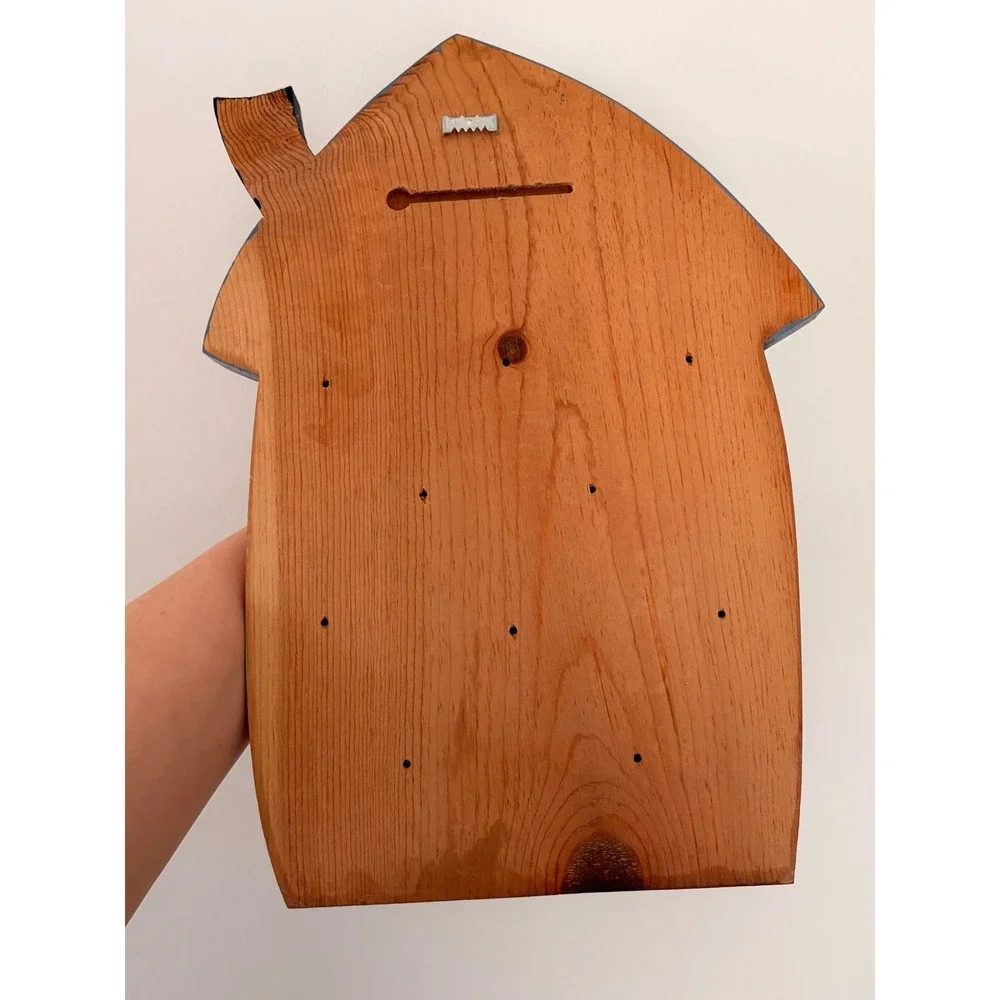 Vintage Handmade Wood House Key Holder | Key Hook